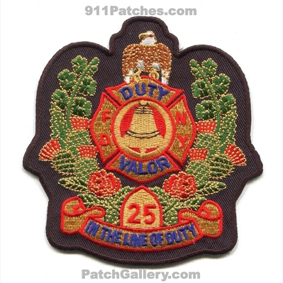 New York City Fire Department FDNY Station 25 Line of Duty Patch (New York)
Scan By: PatchGallery.com
Keywords: of dept. f.d.n.y. company co. duty valor in the line of duty