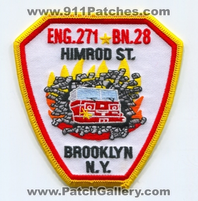 New York City Fire Department FDNY Engine 271 Battalion 28 (New York)
Scan By: PatchGallery.com
Keywords: of dept. f.d.n.y. company co. station eng. bn. himrod st. brooklyn n.y.
