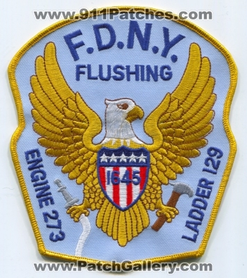 New York City Fire Department FDNY Engine 273 Ladder 129 Patch (New York)
Scan By: PatchGallery.com
Keywords: of dept. f.d.n.y. company co. station flushing