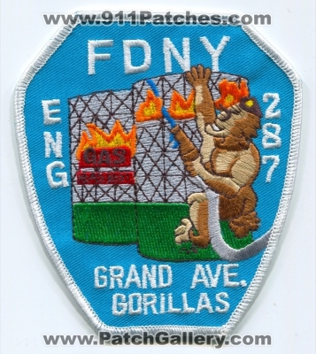 New York City Fire Department FDNY Engine 287 Patch (New York)
Scan By: PatchGallery.com
Keywords: of dept. f.d.n.y. company co. station eng grand ave. gorillas