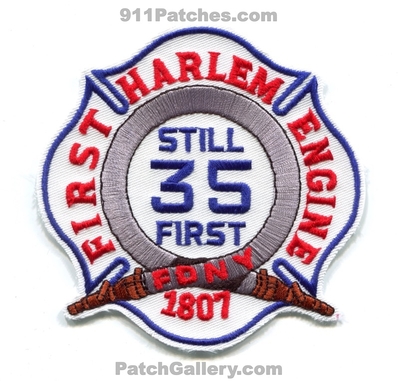 New York City Fire Department FDNY Engine 35 Patch (New York)
Scan By: PatchGallery.com
Keywords: of dept. f.d.n.y. company co. station harlem first still 1807