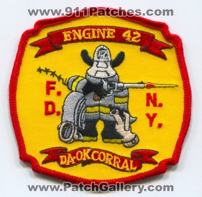 New York City Fire Department FDNY Engine 42 Patch (New York)
Scan By: PatchGallery.com
Keywords: of dept. f.d.n.y. company co. station da ok corral
