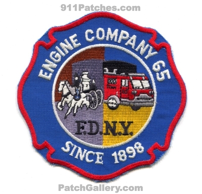New York City Fire Department FDNY Engine 65 Patch (New York)
Scan By: PatchGallery.com
Keywords: of dept. f.d.n.y. company co. station since 1898