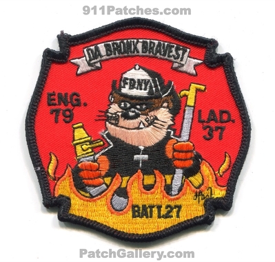 New York City Fire Department FDNY Engine 79 Ladder 37 Battalion 27 Patch (New York)
Scan By: PatchGallery.com
Keywords: of dept. f.d.n.y. company co. station eng. lad. batt. chief da bronx bravest