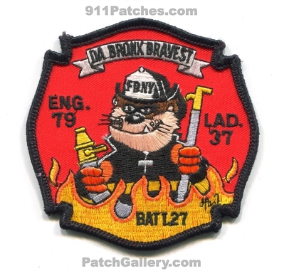 New York City Fire Department FDNY Engine 79 Ladder 37 Battalion 27 Patch (New York)
Scan By: PatchGallery.com
Keywords: of dept. f.d.n.y. company co. station eng. lad. batt. chief da bronx bravest