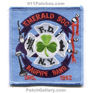 New York City Fire Department FDNY Emerald Society Bagpipe Band Patch (New York)
Scan By: PatchGallery.com
Keywords: of dept. f.d.n.y. pipes and drums org. 1962