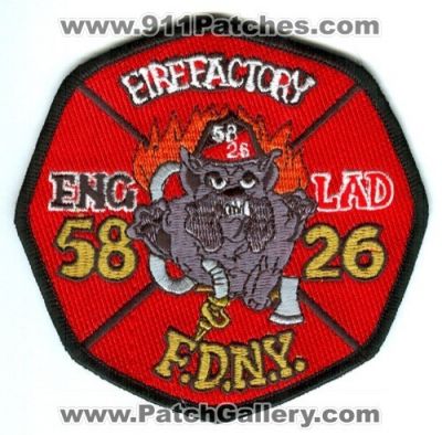 New York City Fire Department FDNY Engine 58 Ladder 26 (New York)
Scan By: PatchGallery.com
Keywords: of dept. f.d.n.y. company station fire factory