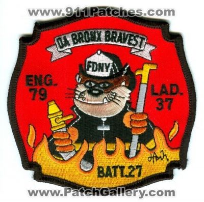 New York City Fire Department FDNY Engine 79 Ladder 37 Battalion 27 (New York)
Scan By: PatchGallery.com
Keywords: of dept. f.d.n.y. company station eng. lad. batt. da bronx bravest