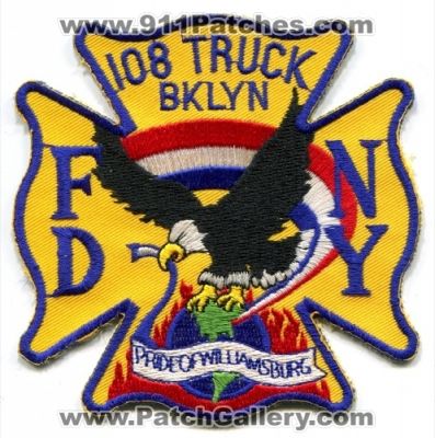 New York City Fire Department FDNY Truck 108 (New York)
Scan By: PatchGallery.com
Keywords: dept. of brooklyn bklyn pride of williamsburg