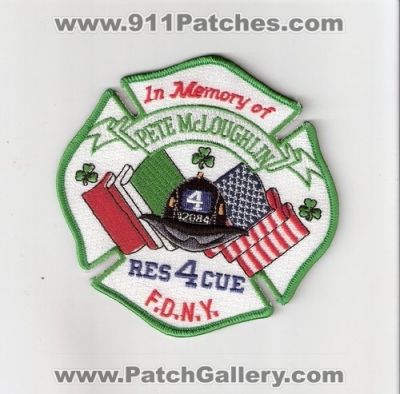 FDNY Fire Rescue 4 In Memory of Pete McLoughlin (New York)
Thanks to Bob Brooks for this scan.
Keywords: department dept. city of f.d.n.y.