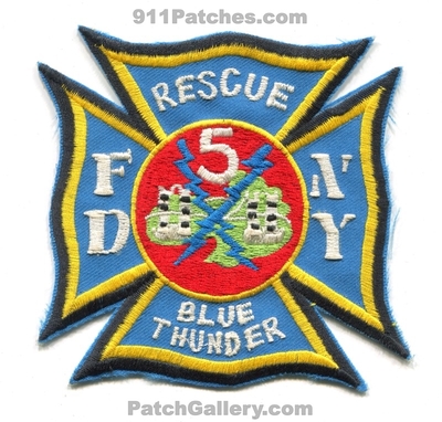 New York City Fire Department FDNY Rescue 5 Patch (New York)
Scan By: PatchGallery.com
Keywords: of dept. f.d.n.y. company co. station blue thunder