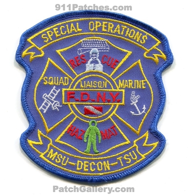 New York City Fire Department FDNY Special Operations MSU Decon TSU Patch (New York)
Scan By: PatchGallery.com
Keywords: of dept. f.d.n.y. company co. station rescue haz-mat hazmat hazardous materials squad liaison marine fireboat