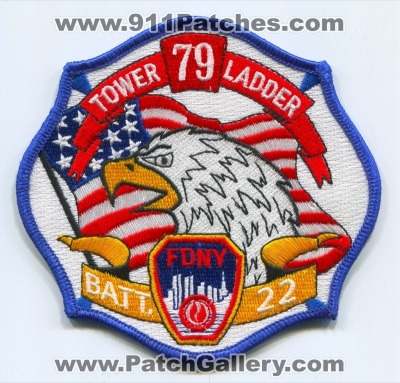 New York City Fire Department FDNY Tower Ladder 79 Battalion 22 Patch (New York)
Scan By: PatchGallery.com
Keywords: of dept. f.d.n.y. company co. station