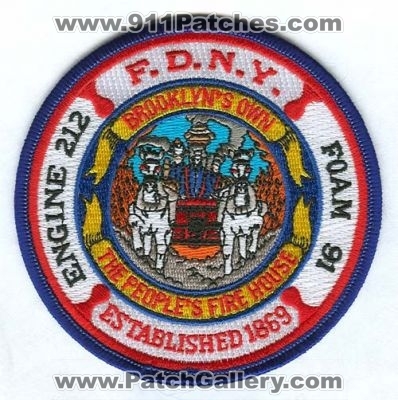 New York City Fire Department FDNY Engine 212 Foam 91 (New York)
Scan By: PatchGallery.com
Keywords: of dept. f.d.n.y. company station brooklyn&#039;s own the people&#039;s firehouse