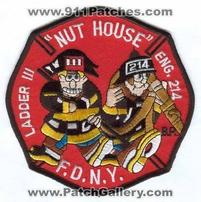 New York City Fire Department FDNY Engine 214 Ladder 111 (New York)
Scan By: PatchGallery.com
Keywords: of dept. f.d.n.y. company station eng. "nut house"