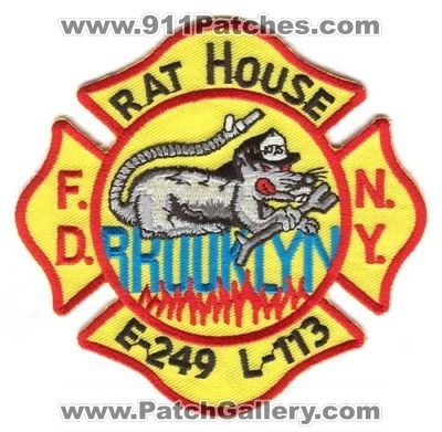 New York City Fire Department FDNY Engine 249 Ladder 113 (New York)
Scan By: PatchGallery.com
Keywords: of dept. f.d.n.y. company station e-249 l-113 rat house brooklyn