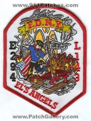 New York City Fire Department FDNY Engine 294 Ladder 143 (New York)
Scan By: PatchGallery.com
Keywords: of dept. f.d.n.y. company station e294 l143 el's els angels