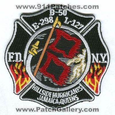 New York City Fire Department FDNY Engine 298 Ladder 127 Battalion 50 (New York)
Scan By: PatchGallery.com
Keywords: of dept. f.d.n.y. company station e-298 l-127 b-50 hillside hurricanes jamaica queens