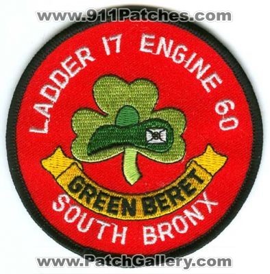 New York City Fire Department FDNY Engine 60 Ladder 17 (New York)
Scan By: PatchGallery.com
Keywords: of dept. f.d.n.y. company station green beret south bronx