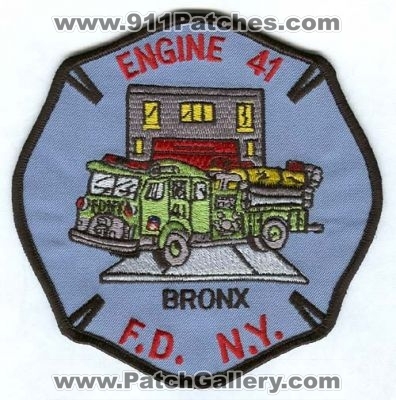 New York City Fire Department FDNY Engine 41 (New York)
Scan By: PatchGallery.com
Keywords: dept. of f.d.n.y. bronx company station