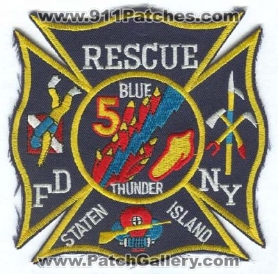 New York City Fire Department FDNY Rescue 5 (New York)
Scan By: PatchGallery.com
Keywords: of dept. f.d.n.y. company co. station blue thunder staten island