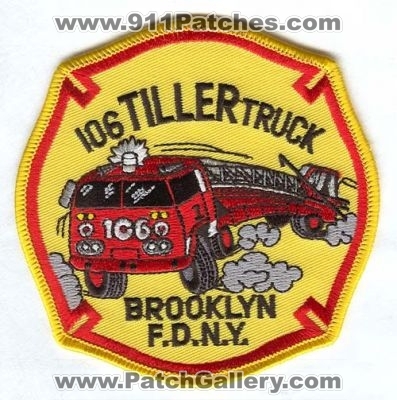 New York City Fire Department FDNY Tiller Truck 106 (New York)
Scan By: PatchGallery.com
Keywords: dept. of f.d.n.y. company station brooklyn