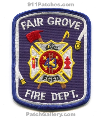 Fair Grove Fire Department Patch (North Carolina)
Scan By: PatchGallery.com
Keywords: dept. fgfd