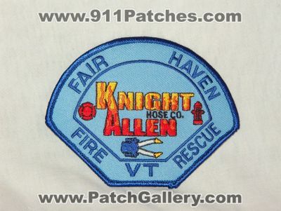 Fair Haven Fire Rescue (Vermont)
Thanks to Walts Patches for this picture.
Keywords: knight allen hose co. company vt