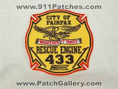 Fairfax Fire Rescue Engine 433 (Virginia)
Thanks to Walts Patches for this picture.
Keywords: city of