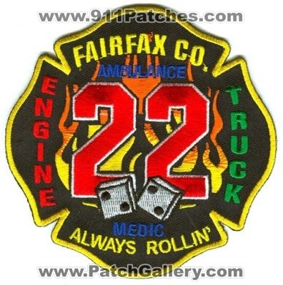Fairfax County Fire and Rescue Department Station 22 Patch (Virginia)
Scan By: PatchGallery.com
Keywords: co. & dept. company engine truck medic ambulance