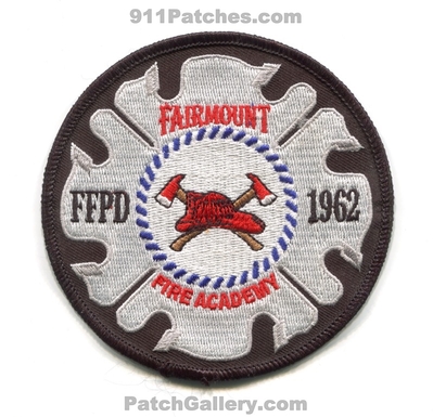 Fairmount Fire Department Academy Patch (Colorado)
[b]Scan From: Our Collection[/b]
Keywords: dept. ffpd protection prot. district dist. 1962