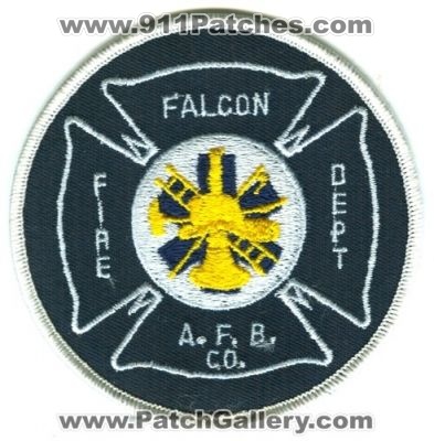 Falcon Air Force Base Fire Department Patch (Colorado)
[b]Scan From: Our Collection[/b]
Keywords: a.f.b. afb co. usaf dept
