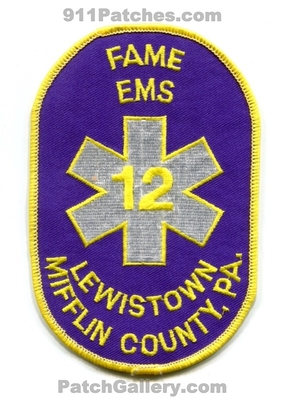 Fame Emergency Medical Services EMS 12 Lewistown Mifflin County Patch (Pennsylvania)
Scan By: PatchGallery.com
Keywords: ambulance emt paramedic co.