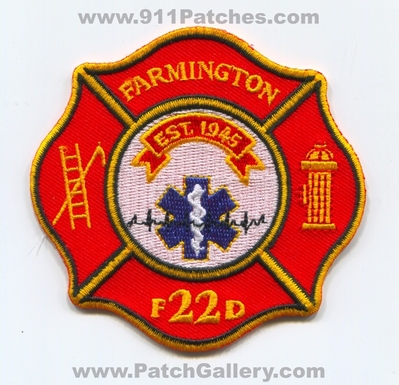 Farmington Fire Department 22 Patch (UNKNOWN STATE)
Scan By: PatchGallery.com
Keywords: dept. f22d fd est. 1945
