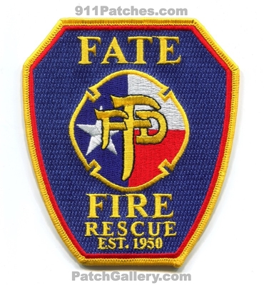 Fate Fire Rescue Department Patch (Texas)
Scan By: PatchGallery.com
Keywords: dept. est. 1950