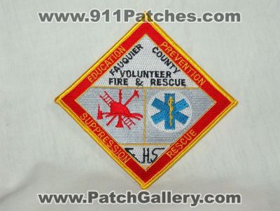 Fauquier County Volunteer Fire and Rescue (Virginia)
Thanks to Walts Patches for this picture.
Keywords: & f.h.s. fhs