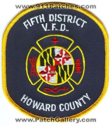 Fifth District Volunteer Fire Department Howard County Patch (Maryland)
Scan By: PatchGallery.com
Keywords: 5th dist. vol. dept. vfd v.f.d. co.