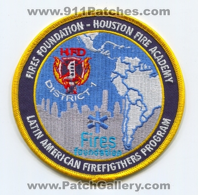 Fires Foundation Houston Academy Latin American Firefighters Program Patch (Texas)
Scan By: PatchGallery.com
Keywords: Fire Department Dept. HFD H.F.D. District Dist. 1