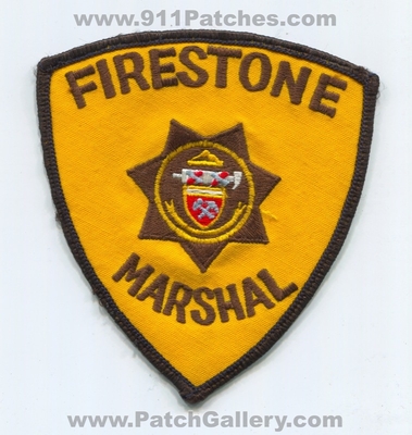 Firestone Marshal Patch (Colorado)
Scan By: PatchGallery.com
Keywords: police department dept.
