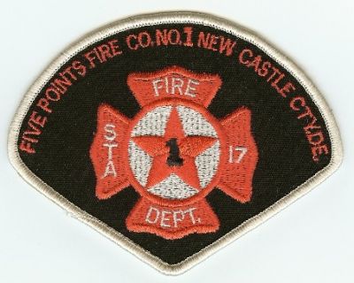 Five Points Fire Co No 1
Thanks to PaulsFirePatches.com for this scan.
Keywords: delaware company number new castle cty sta station 17