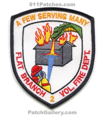 Flat Branch Volunteer Fire Department 2 Patch (North Carolina)
Scan By: PatchGallery.com
Keywords: vol. dept. a few serving many