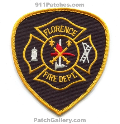 Florence Fire Department Patch (Mississippi)
Scan By: PatchGallery.com
Keywords: dept.