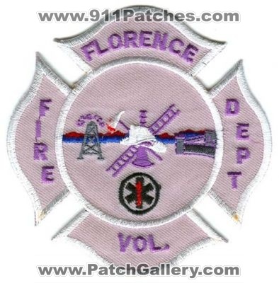 Florence Volunteer Fire Department Patch (Colorado)
[b]Scan From: Our Collection[/b]
Keywords: vol.