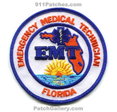 Florida State Emergency Medical Technician EMT EMS Patch (Florida)
Scan By: PatchGallery.com
Keywords: certified licensed registered e.m.t. services e.m.s. ambulance