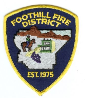 Foothill Fire District
Thanks to PaulsFirePatches.com for this scan.
Keywords: california