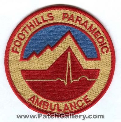 Foothills Paramedic Ambulance Patch (Colorado)
[b]Scan From: Our Collection[/b]
Keywords: ems