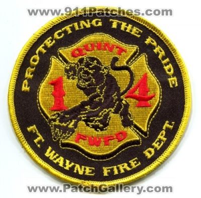 Fort Wayne Fire Department Quint 14 (Indiana)
Scan By: PatchGallery.com
Keywords: ft. dept. fwfd