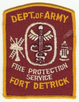 Fort Detrick Fire Protection Service
Thanks to PaulsFirePatches.com for this scan.
Keywords: maryland department dept of us army