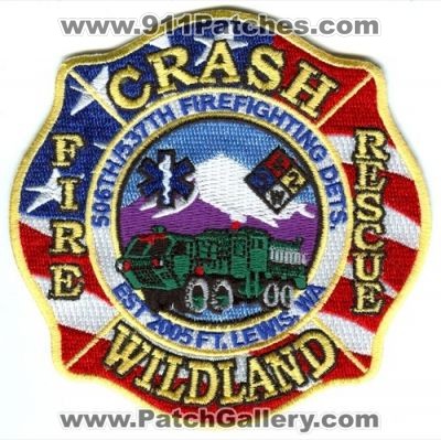 Fort Lewis Fire Department Crash Rescue Wildland Patch (Washington)
Scan By: PatchGallery.com
Keywords: ft. dept. us army 506th 537th firefighting dets cfr arff wildfire forest