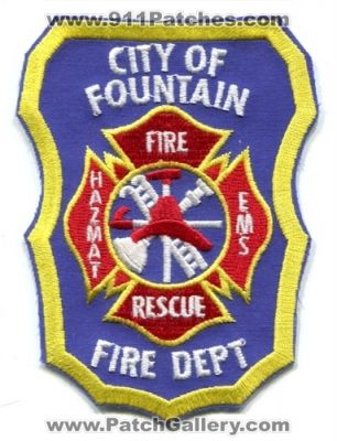 Fountain Fire Department Patch (Colorado)
[b]Scan From: Our Collection[/b]
Keywords: dept. city of rescue ems hazmat haz-mat